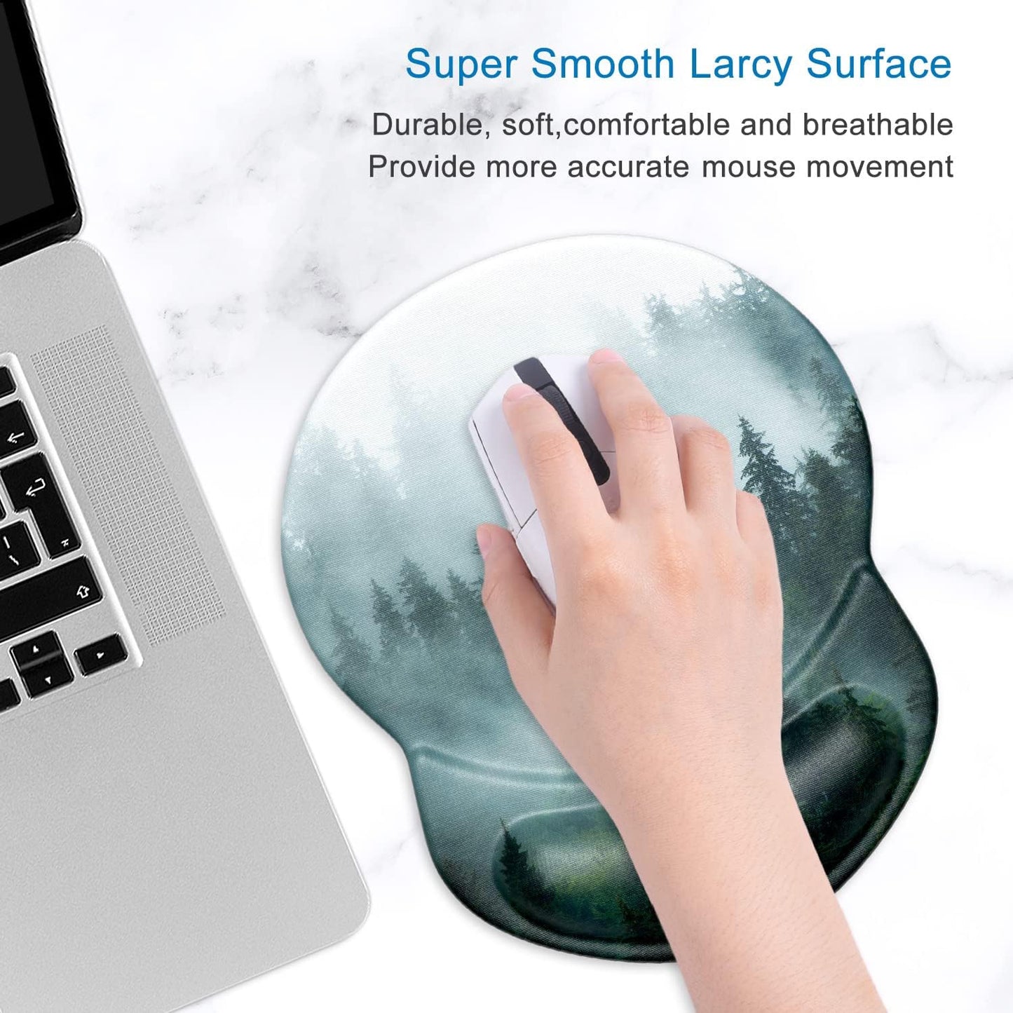 Ergonomic Mousepad with Gel Cushion Fog Forest