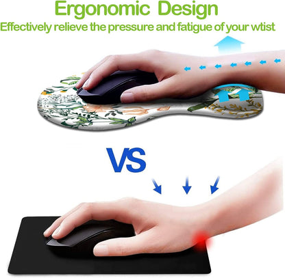 Ergonomic Mouse Mouse Pad with Gel Cushion Beautiful Floral