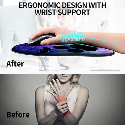 Ergonomic Mouse Mouse Pad with Gel Cushion dog prints 