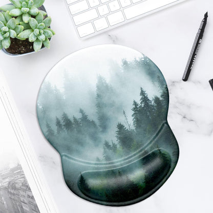 Ergonomic Mousepad with Gel Cushion Fog Forest