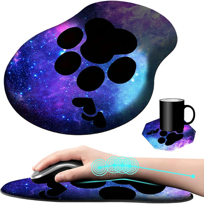 Ergonomic Mouse Mouse Pad with Gel Cushion dog prints 