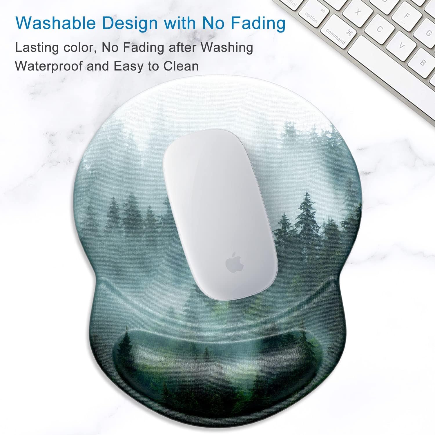 Ergonomic Mousepad with Gel Cushion Fog Forest