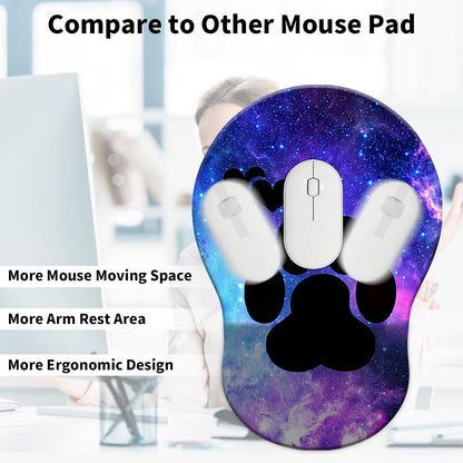 Ergonomic Mouse Mouse Pad with Gel Cushion dog prints 