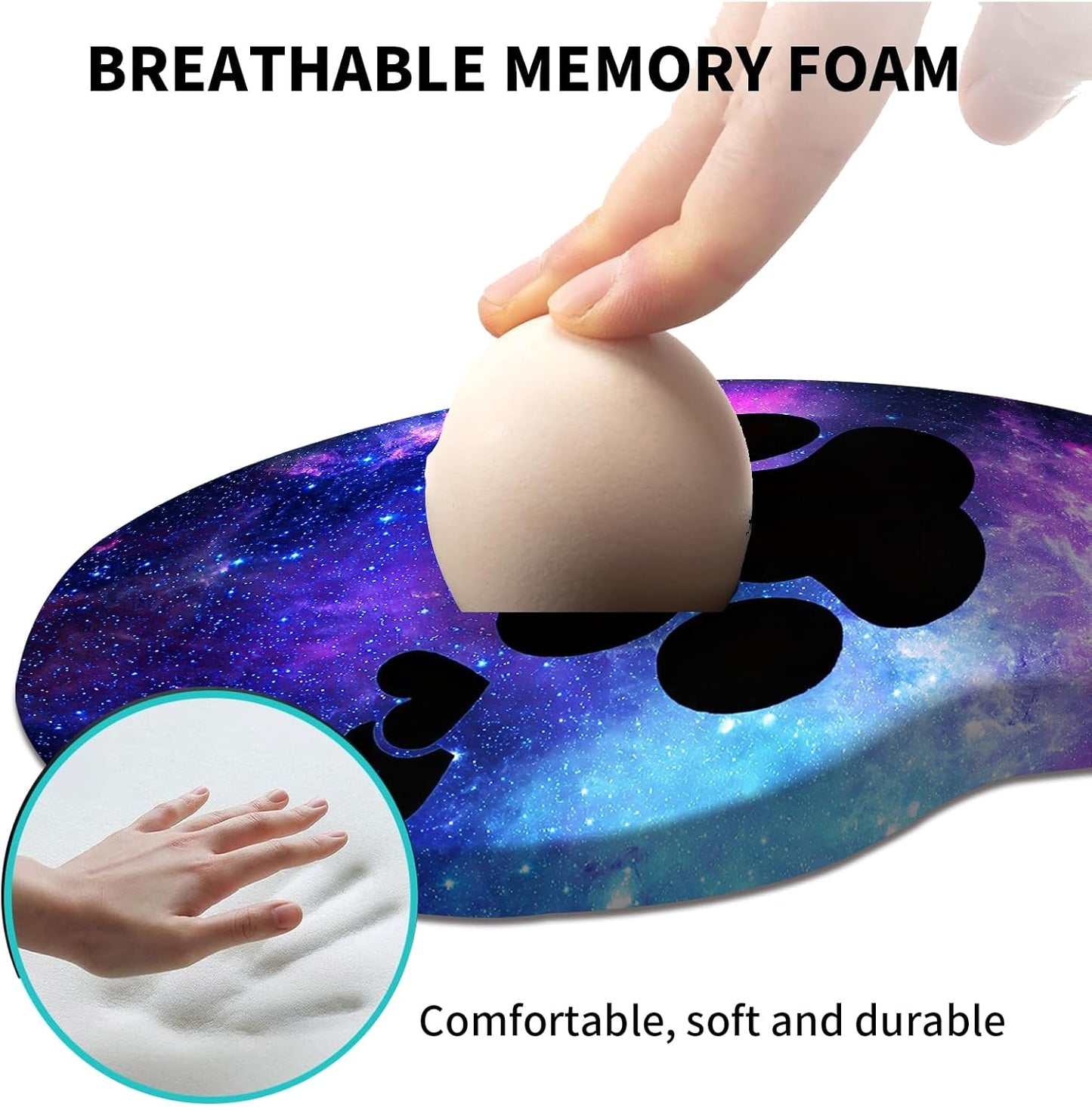 Ergonomic Mouse Mouse Pad with Gel Cushion dog prints 