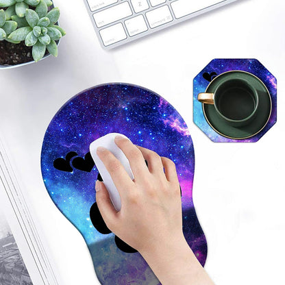 Ergonomic Mouse Mouse Pad with Gel Cushion dog prints 